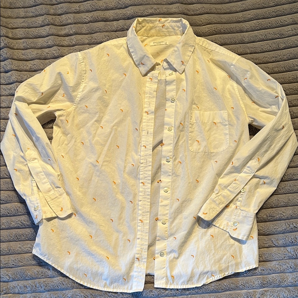 EQUIPMENT White Shirt with banana Details size large